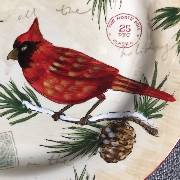 Maxcera warm wished red cardinal serving platter - Picture 4 of 7